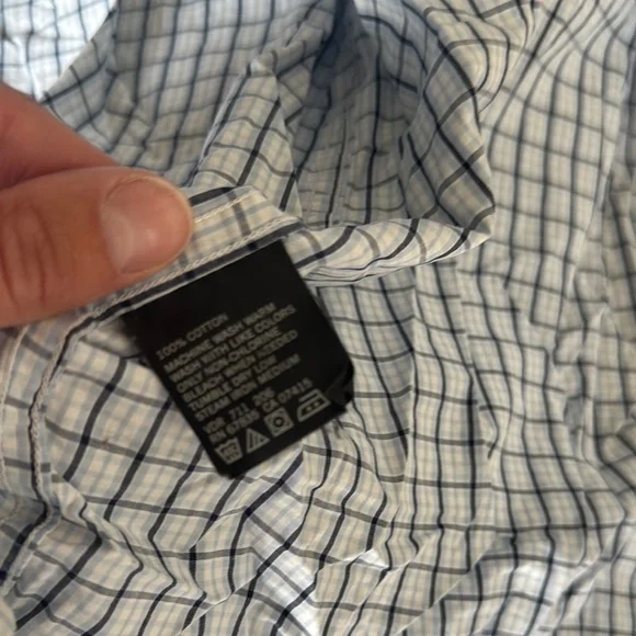 Nautica Men's White and Blue Plaid Shirt - Picture 4 of 6